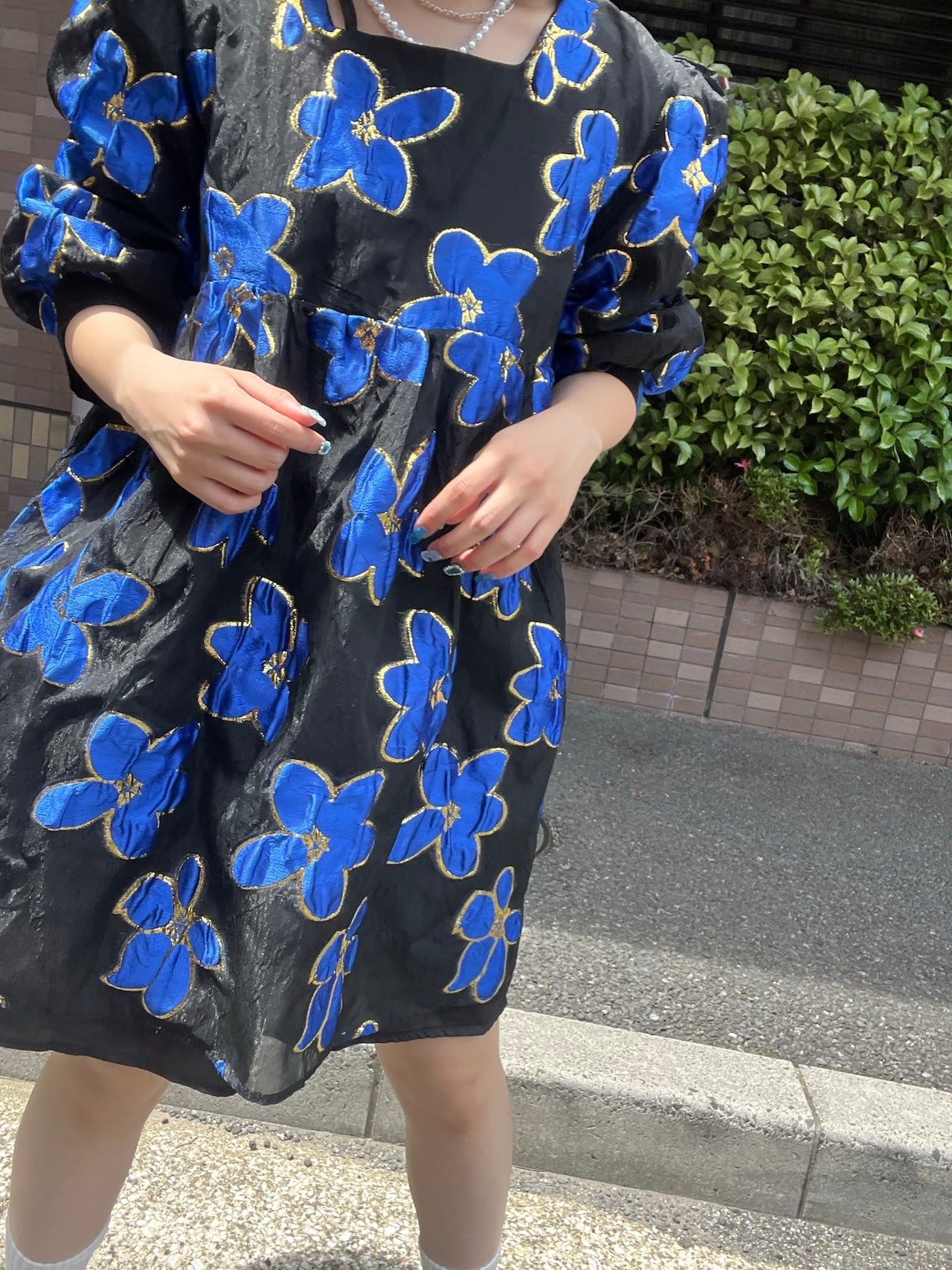 蝶が舞うチュニックワンピース【即納】